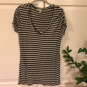 Olive and white striped relaxed t from Banana